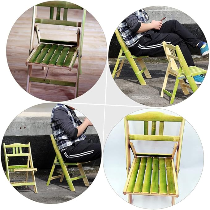 Handmade Bamboo Folding Chair Backrest Portable Outdoor Camping Stool for Students Lightweight and Convenient 1-Piece Design for Home and Travel