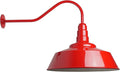 Steel Lighting Co. Large Outdoor Barn Light | Gooseneck Light Fixture | Made in America from 18-Gauge Steel | 20 Dome | 23 Gooseneck Red Exterior/White Interior