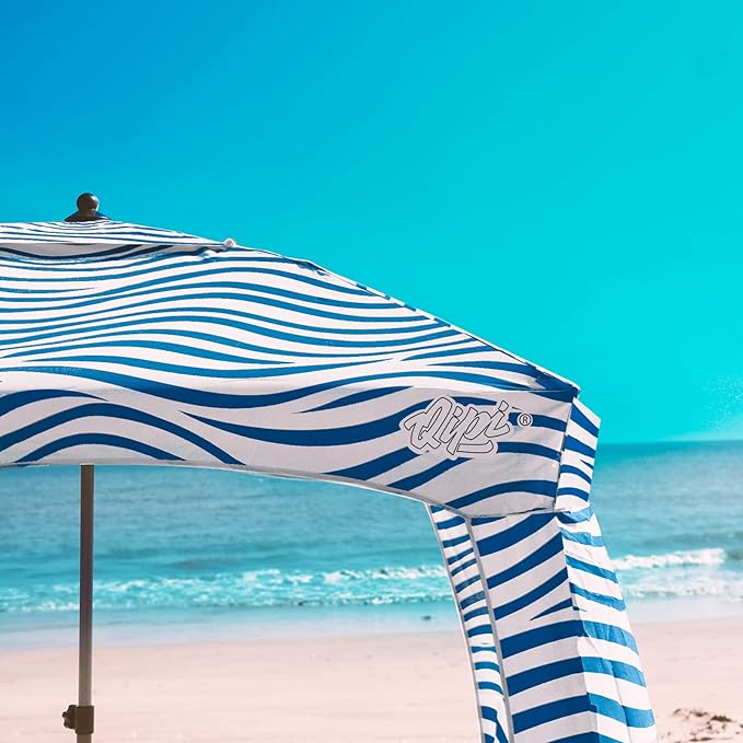 Qipi Beach Cabana - Easy to Set Up Canopy Waterproof Portable 6' x 6' Beach Shelter Included Side Wall Shade with UPF 50+ UV Protection Ultimate Sun Umbrella - for Kids Family &amp Friends