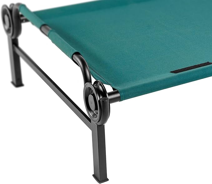 Disc-O-Bed XL Outdoor Modular 1 Person Single Camping Cot Portable Bed with 2 Height Options for Adults Sleep Solution for Tents Green
