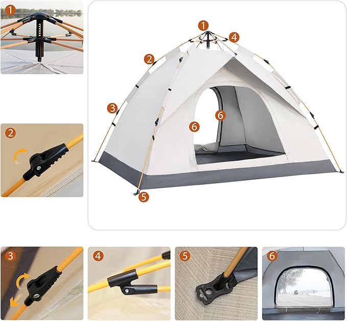 2 Person Windproof Oxford Tent Easy Setup Backpacking Tent for Camping Hiking Traveling