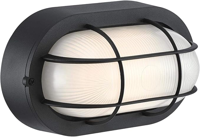 Westinghouse 6113700 Traditional One-Light Dimmable LED Outdoor Wall Light Textured Black Finish White Glass