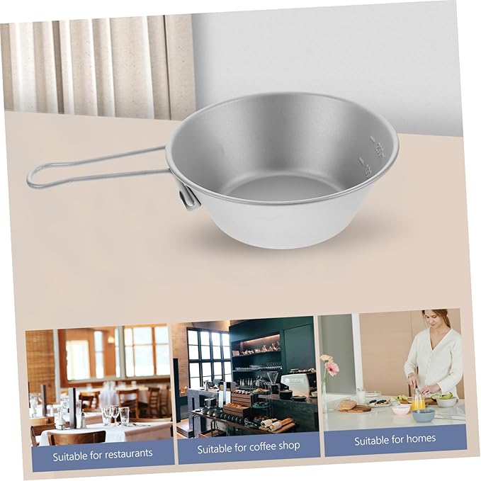 Unomor Portable Camping Bowl Titanium Outdoor Titanium Camping Bowl Camp Dishes for Hiking Picnic and Outdoor Dining