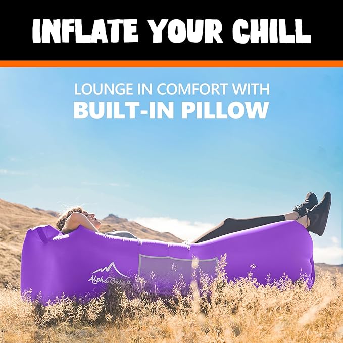 AlphaBeing Inflatable Lounger Beach Chair Accessories Air Sofa Hammock Inflatable Couch for Camping Backyard Lakeside with Compression Sacks Ideal Outdoor Gifts for Adults