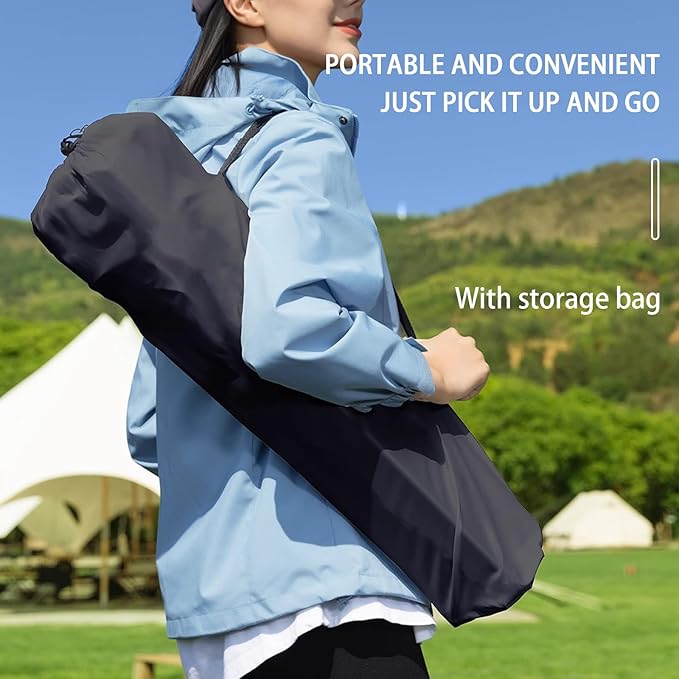 Outdoor Folding Moon Portable Portable Camping Chair Backpacking Chair Ultralight &amp Compact 308 Lbs Capacity for Outdoor Camp Travel Beach Picnic Hiking-Black