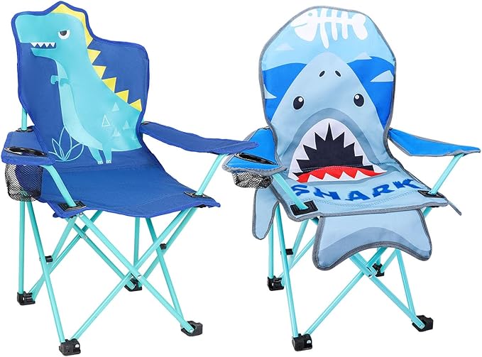 KABOER Kids Outdoor Folding Lawn and Camping Chair with Cup Holder and Carrying Bag Children's Camping Chairs