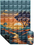 zzlamb Camping Blanket for Cold WeatherOutdoor Puffy Blanket Portable Down AlternativeWindproof Warm Cloak with SnapsCozy Quilt Backpacking Picnic RV Travel Plane Car Hammock Beach Climbing