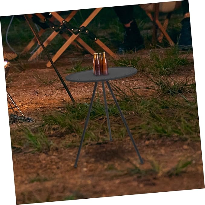 Adjustable Height Round Camping Table Portable Folding Table Aluminum Small for BBQ