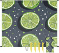 Waterproof Sandproof Beach Blanket 59''×68'' Sour Lemon Slices Polyester Outdoor Picnic Blanket with 4 Stakes &amp Storage Bag for BeachCampingVacation Fruit
