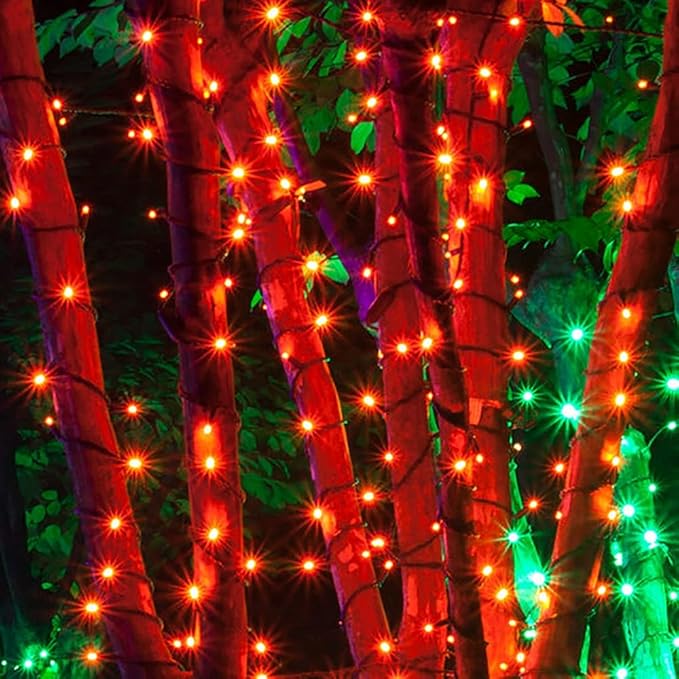 kemooie 500 LED Outdoor Fairy String Lights 164 FT 8 Lighting Mode Plug in String Waterproof Light for Outdoor Birthday Christmas Wedding Party Garden Balcony Decor (Orange)