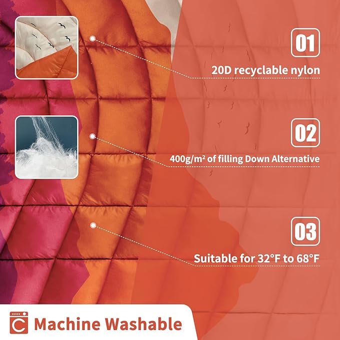 Camping BlanketLightweight Puffy Printed Camping Blanket Packable Outdoor Blanket for CampingTraveling Stadium Hiking Picnics