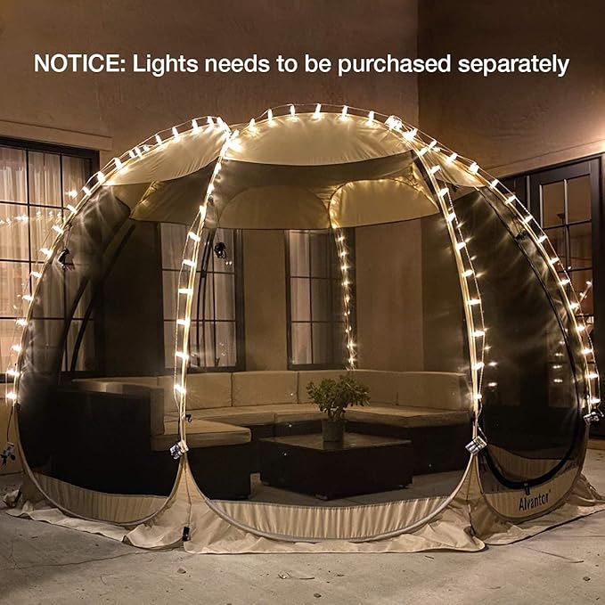 Alvantor Screen House Room Camping Tent Outdoor Canopy Pop Up Sun Shade Shelter 10 Mesh Walls Not Waterproof Beige 15'x15' Patent Pending