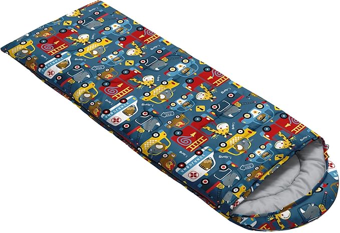 Kids Sleeping Bag for Boys GirlsBlue Ripples Print-Lightweight Warm Portable Outdoor Indoor-Waterproof Cold Weather Resistant Sleeping Bag for Camping Hiking