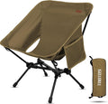 TOBTOS Portable Camping Chair Support up to 330 LBS Lightweight Folding Backpacking Chair for Outdoor Camp Travel Beach Picnic Hiking Backpacking (Khaki)