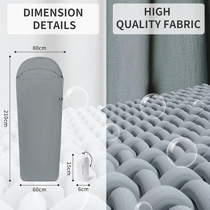 Naturehike 4.5oz Ultralight Washable Sleeping Bag Liner Lightweight Adult Sleep Sack &amp Travel Sheets for Backpacking Hotel Camping Hostels ZY20