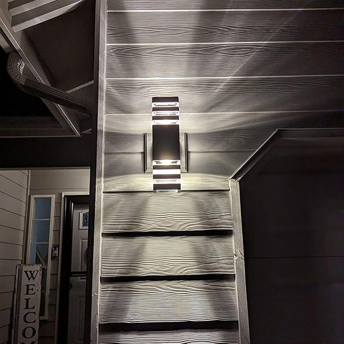 6 Pack Up and Down Wall Lights 14W IP65 3000K 1100LM Warm White Aluminum Outdoor Light Fixtures for Porch Patio Garage Waterproof