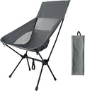 IEJ High Back Camping Chair Ultra-Lightweight Compact Folding Backpacking Chair for Adults with Carry Bag Quick Setup for Outdoor Camping Beach &amp Hiking Travel-Gray Green