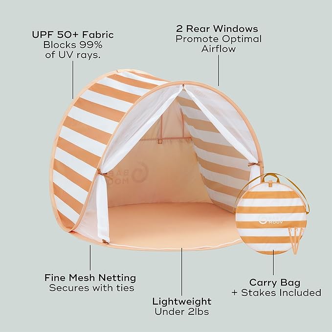 Babymoov Anti-UV Baby &amp Toddler Beach Tent UPF 50+ Sun Protection with Pop Up System for Easy Use &amp Transport Sunset