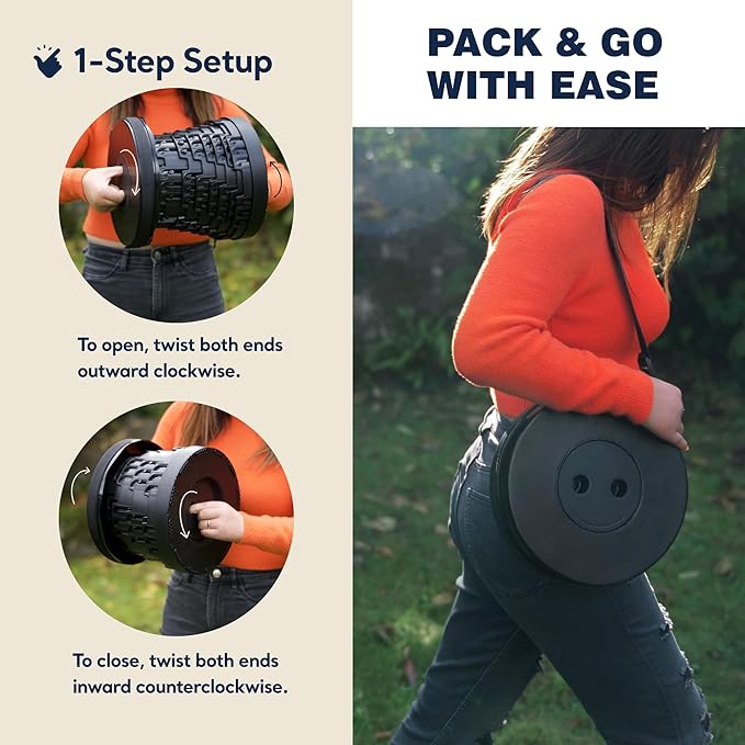 2025 Upgraded Collapsible Stool &amp 3-in-1 Cushioned Carry Bag Adjustable Height Folding Stool Telescopic Camping Chair Retractable Seat or Footrest for Outdoors &amp Travel Max 620lbs