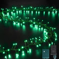 LAMPHOME 500 LED St Patrick's Day String Lights Outdoor 11 Modes Plug-in Twinkle Fairy for Bedroom 46ft 500LED Christmas Cluster Outdoor Waterproof Green
