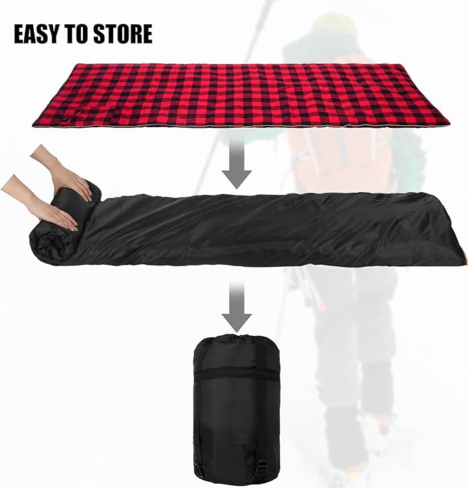 REDCAMP Heated Sleeping Bag Pad Heated Sleeping Bag Liner 5 Heating Zones 3 Adjustable Heat Settings USB Heating Pad for Cold Weather Camping Backpacking or Hiking Green/Red