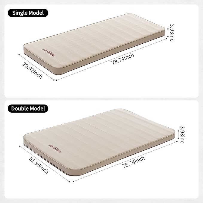 Naturehike Self Inflating Sleeping Pad Camping Air Mattress with Portable Mini Air Pump Inflatable Mattress for Home Camping Guests Double