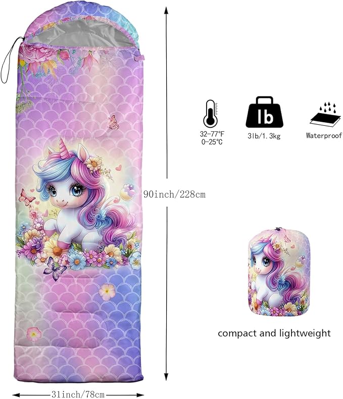 Sea Turtle Sleeping Bag for Kids Boys GirlsOcean Themed Camping GearWaterproof Compact Sleeping Bag for Camping Backpacking Outdoor Hiking.