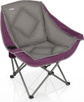 CAMPHILL Folding Camping ChairOversized Portable Camping Chair with Cup HolderHeavy Duty Padded Lawn Chair for Camping Tailgates Beach and Sports