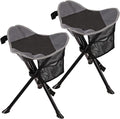 REDCAMP 2 Pack Folding Tripod Stools for Adults Lightweight Portable Camping Stools for Fishing Hunting Backpacking Traveling Black