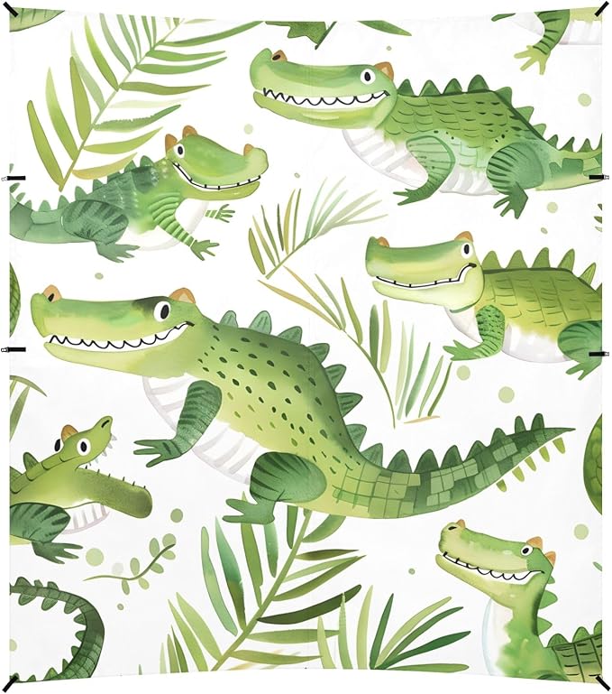 Cartoon Crocodiles Pattern Camping Sun Shelter Beach Tent Portable Beach Sun Shade Outdoor Canopy for Camping Trips Fishing Picnic
