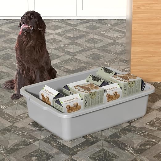 Light Gray Bus Tub 35 L Plastic Commercial Bus Tubs 4 Packs