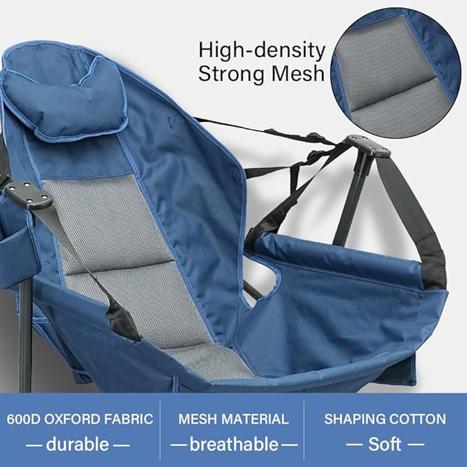 outdoor basic Adjustable Camping Folding Chair with Footrest - Portable Zero Gravity Lounge Chair for Beach Lawn Picnic Fishing &amp Backpacking Trips Supports 600lbs