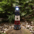 Solar Lighthouse Garden Outdoor Statues Waterproof Lawn Lights Decor Automatic Rotating Solar Lights for Yard Patio Ground Tabletop Decoration Unique Housewarming Gifts - Black