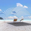 Beach Wind-Powered Shade Canopy Portable Sun Shelter Tent UPF 50+ UV Protection Lightweight Easy Set Up 150 Sq. Ft. of Shade for 3-6 People Regatta Manta Rays