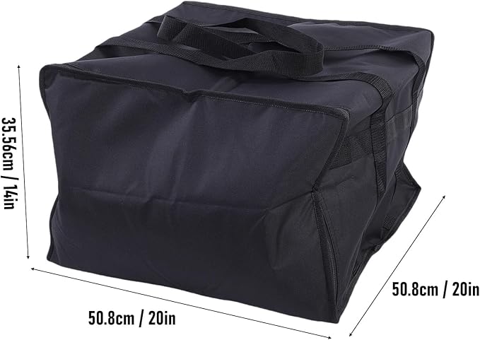 Fabater Insulated Pizza Delivery Bag 600D Oxford Fabric Thermal Pizza Warmer Bag Hot Pizza Carrier Insulated Bags Black 20x20x14 Inches