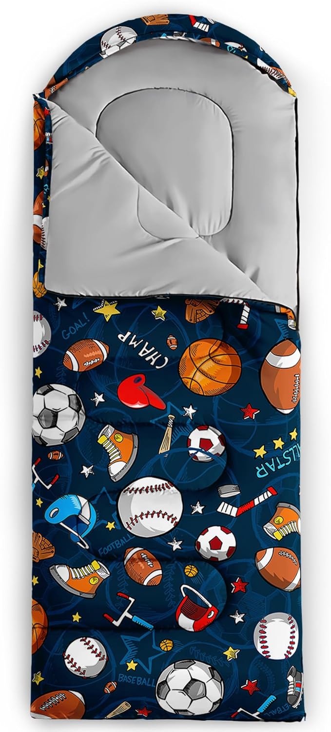 Axolotl Colorful Cats 3 Season Sleeping Bag for Kids Girls Teens - Warm and Cool Weather Pet Animal Theme Waterproof Lightweight for Traveling Outdoors Camping Equipment