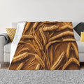 Wheat 80x60 Printed Soft Fleece Blanket for Sofa Bed and Camping - Cozy Blanket for Travel Picnics Nighttime Use