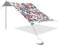 Colorful Paisley Pattern Beach Tent Sun Shelter 9.2' x 10.5' Beach Canopy with 4 Sandbags 4 Stability Poles Sand Shovels - Tent Canopy for Beach Camping Fishing Picnics