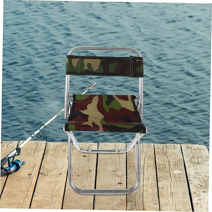 BESPORTBLE Camping Seat Portable Folding Chair Metal Frame Fishing Stool Compact for Storage