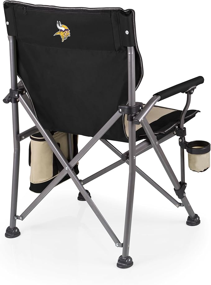 Picnic TIME NFL Unisex-Adult NFL Outlander Folding Camping Chair with Cooler Heavy Duty Beach Chair