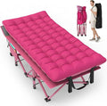 Suteck 32In XXL Folding Camping Cot 900LBS Heavy Duty Sleeping Cot with Pillow Mattress 1200D Double-Layer Oxford Portable Cot for Adults with Carry Bag for Home Office Nap Beach Travel