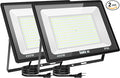 2 Pack 400W LED Flood Lights Outdoor IP66 Waterproof 6000K Daylight White Field Lights Outside Lamp Exterior Lighting Stadium Backyard Workshop