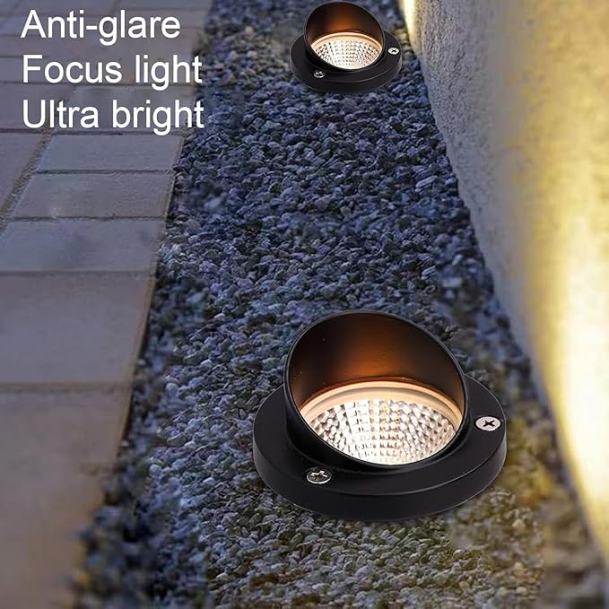LED Low Voltage Landscape Light12-24V AC/DC Shielded In-Ground Light IP67 Waterproof 3000K Paver Well for Pathway (12 Pack)