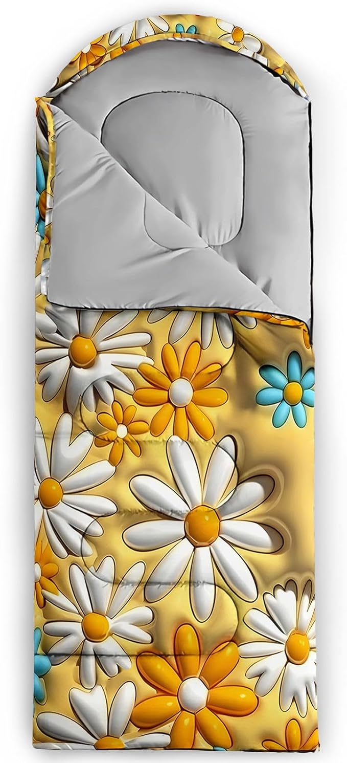 Kids Sleeping Bag for Boys Girls3D Pink Stars Print-Lightweight Warm Portable Outdoor Indoor-Waterproof Cold Weather Resistant Sleeping Bag for Camping Hiking