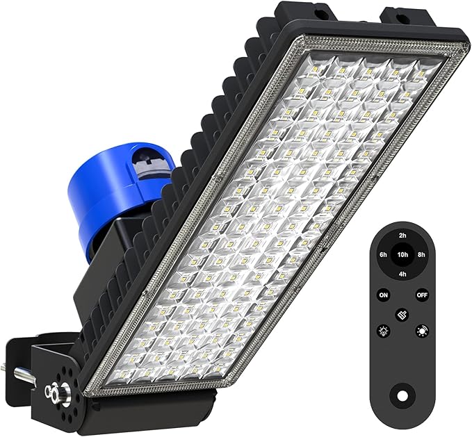 Kekeou 100W LED Flood Light with Photocell Sensor 14000LM Parking Lot Light 6500K Dusk to Dawn Barn Lights IP67 Waterproof Security Lights with Remote Control for Yard Garden