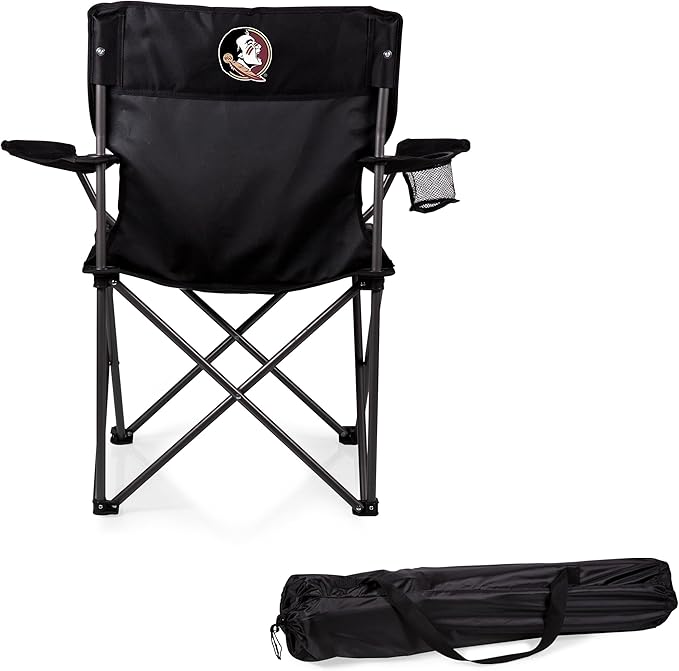 Picnic TIME NCAA PTZ Camp Chair Picnic Chair Beach Chair with Carrying Bag (Black)