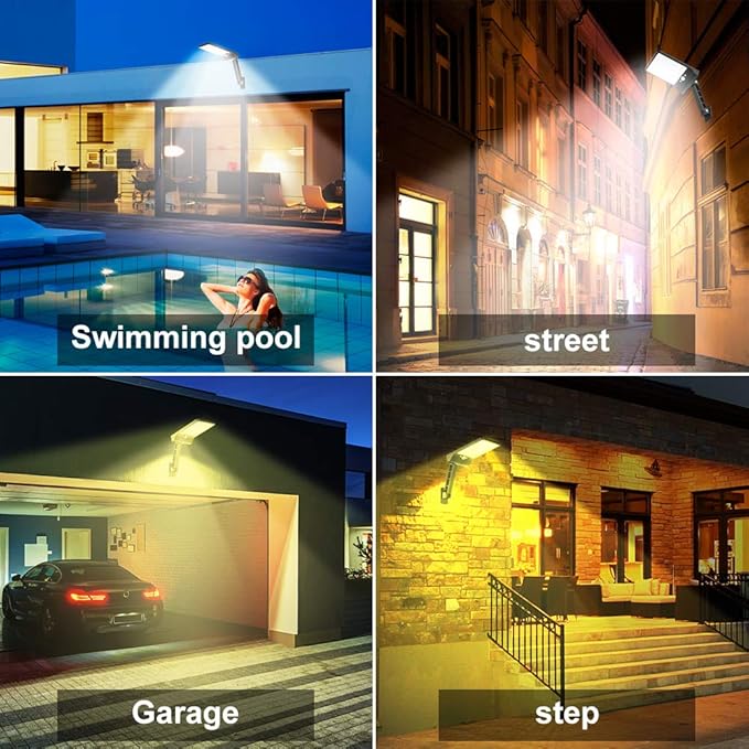 highydroLED Solar Lights Outdoor with Remote and Color Temperature Adjustment 2700K to 6000K 48LED Solar Motion Sensor Light with 3 ModesWaterproof IP65 Night Light for Garden Garage [Pack of 2]