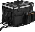 Insulated Bags for Food Delivery with Cup Holder 17.3 x 13.5 x 12.5 Support Frame &amp Hard Bottom Plate Waterproof Commercial Insulated Food Delivery Bag Drink Carriers for Doordash w/Divider