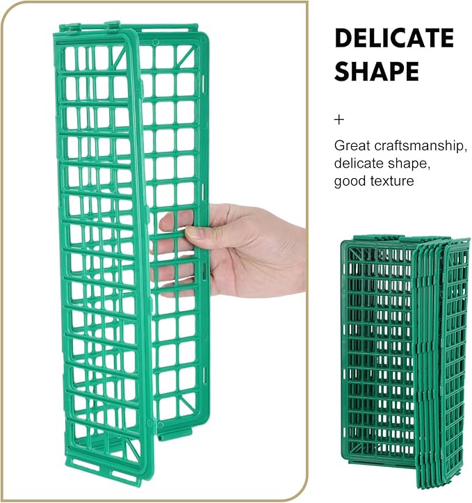 LOGOFUN 6pcs Plastic Shelf Rail Guardrail for Supermarket Produce Display with Green Divider