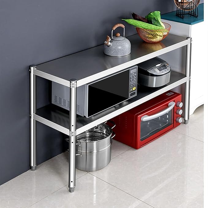 2 Tier Stainless Steel Countertop Shelf for Kitchen and Living Room